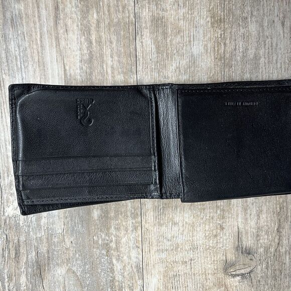 Guess Wallet Slim Fold Leather Black Men's Women's Embossed - Picture 6 of 11